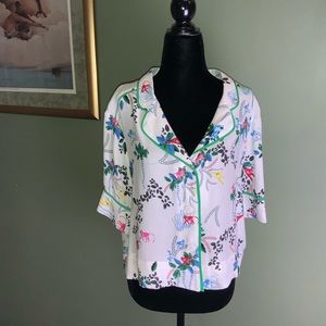 Topshop button down short sleeves top size 10